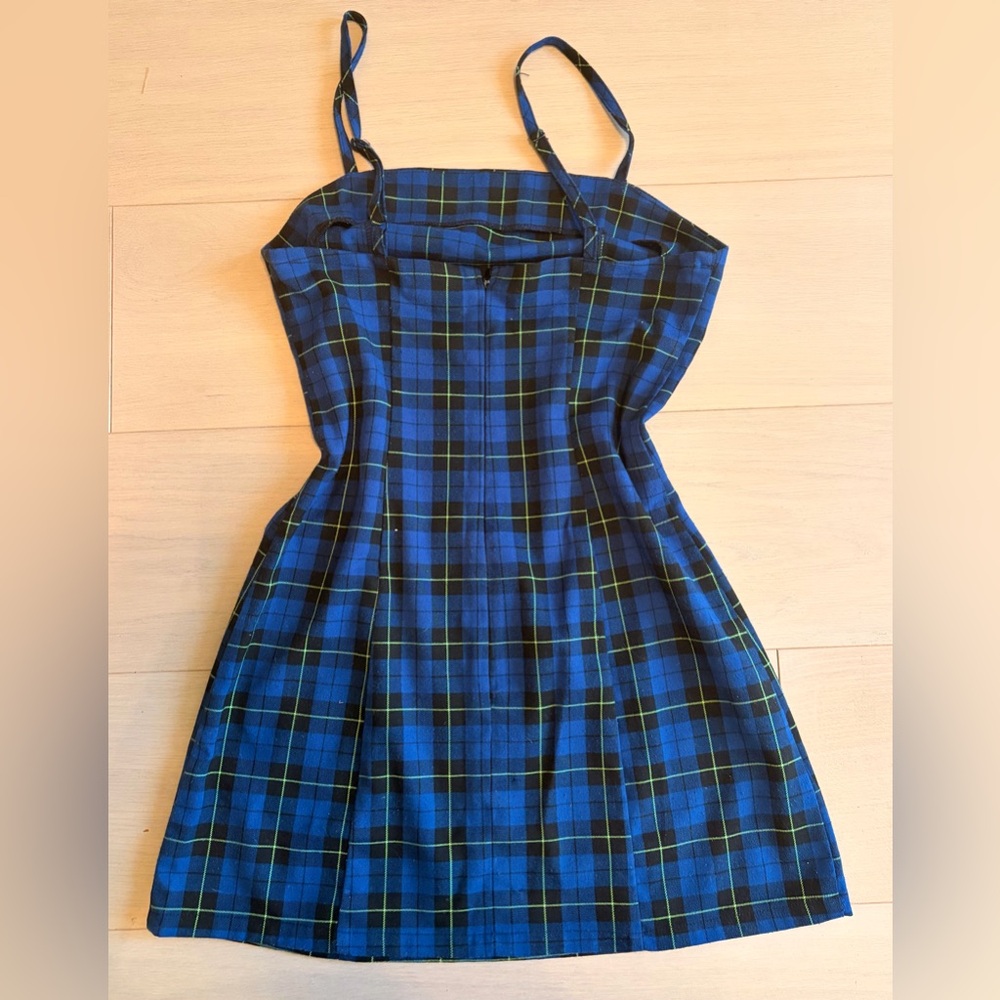Empyre Blue and Green Plaid Dress Top - Picture 3 of 3